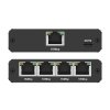 Qoltec Rozdzielacz splitter Ethernet  mini SWITCH 1x4 RJ45 | 1000Mb/s | USB-C | Aluminium
